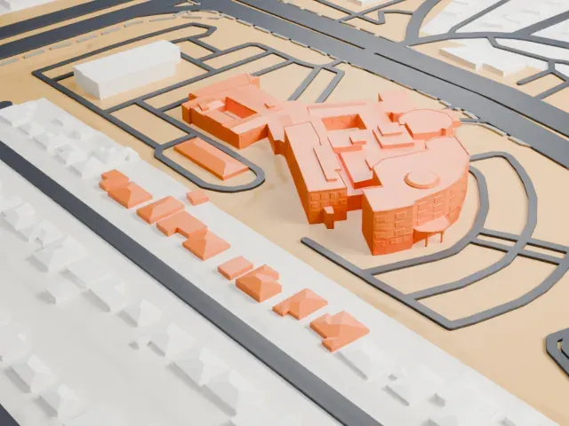 St. Rose Dominican Hospital - Rose de Lima Campus model, West view