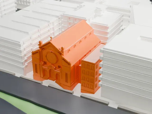 St. Rose of Lima Church model, North view