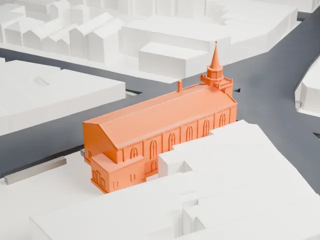 St. Stephan's Church, Ironbound model, East view