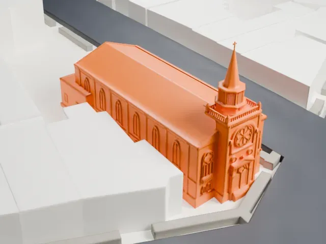 St. Stephan's Church, Ironbound model, North view