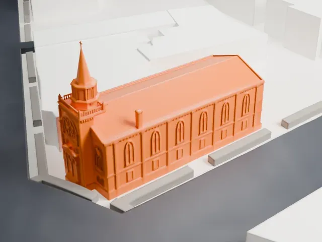 St. Stephan's Church, Ironbound model, West view