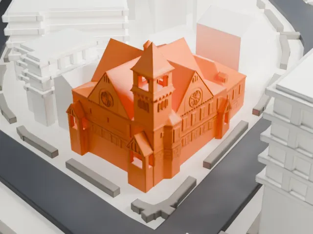 St. Stephen's Methodist Church model, North view
