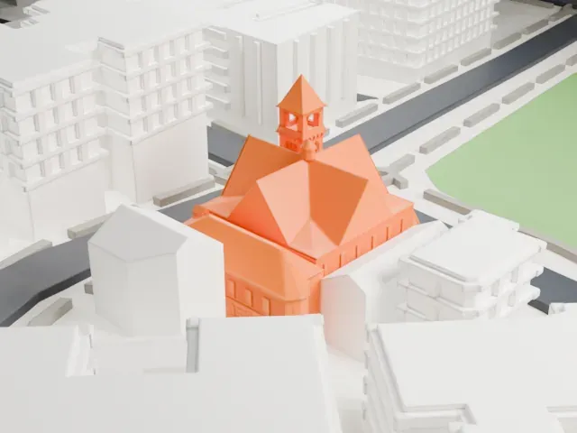 St. Stephen's Methodist Church model, South view