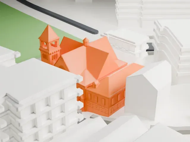 St. Stephen's Methodist Church model, West view