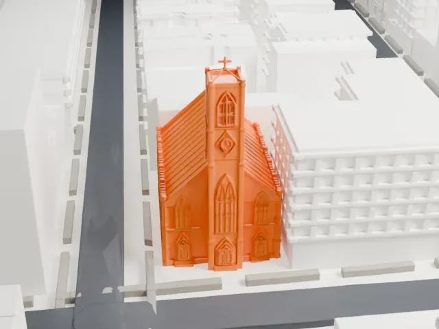 St. Teresa Church model, East view
