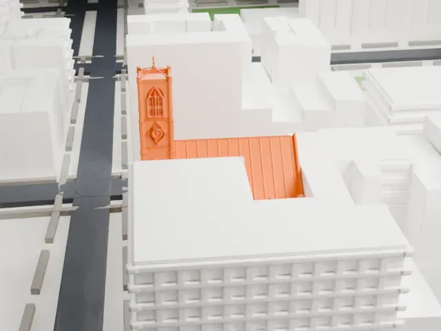 St. Teresa Church model, North view