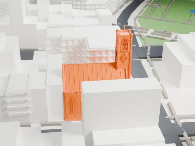 St. Teresa Church model, South view