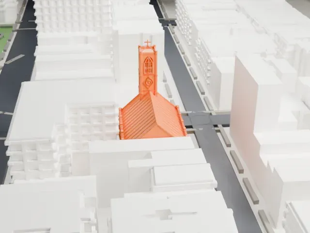 St. Teresa Church model, West view