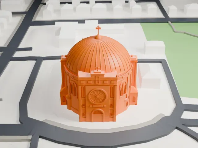 St. Teresa of Avila Cathedral model, South view