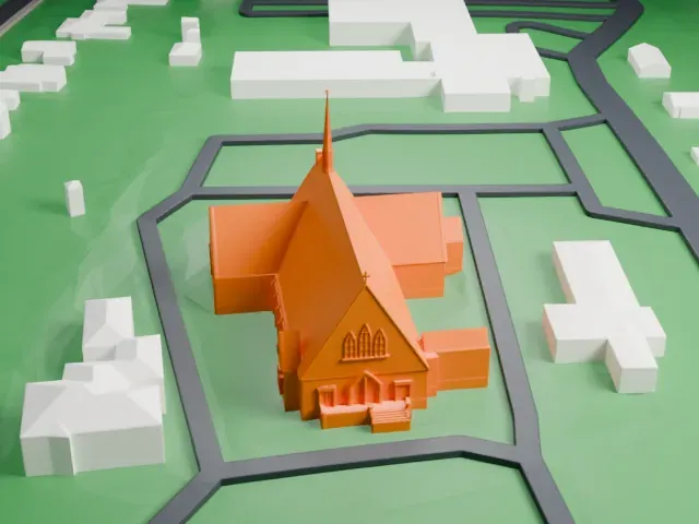 St. Theresa Church, Trumbull model, East view