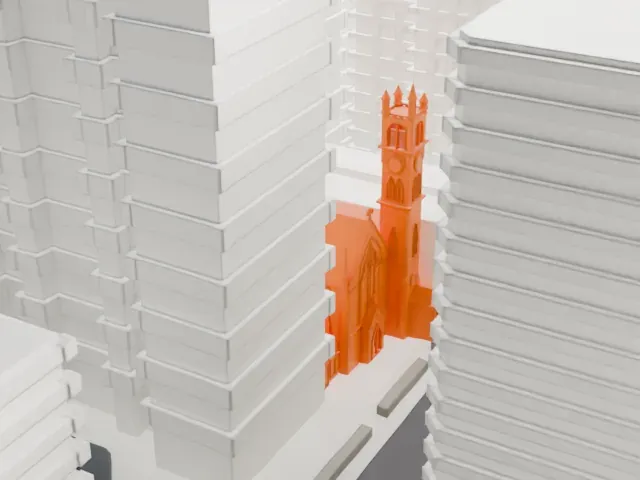 St. Thomas More Church model, West view
