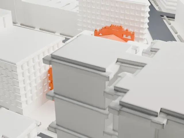 St. Thomas the Apostle Church model, South view