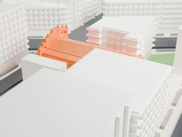 St. Thomas the Apostle Church model, West view