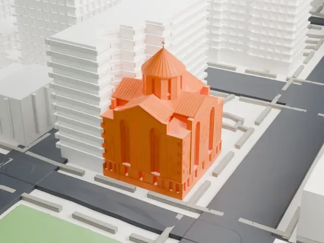 St. Vartan Armenian Cathedral model, North view