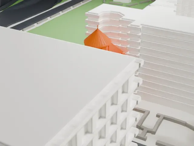 St. Vartan Armenian Cathedral model, West view