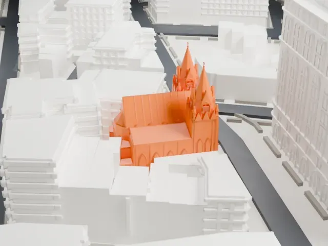 St. Veronica Church model, West view