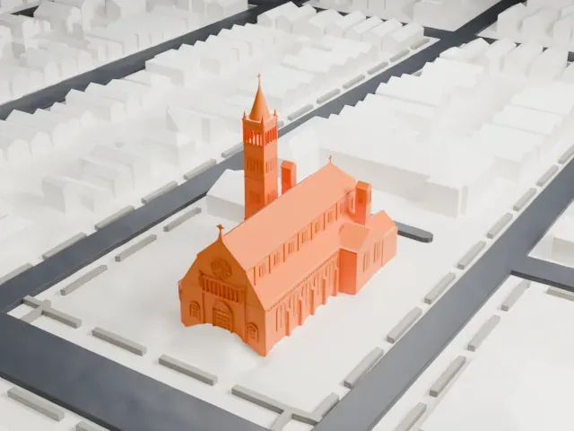 St. Vincent de Paul Catholic Church, Bayonne model, East view