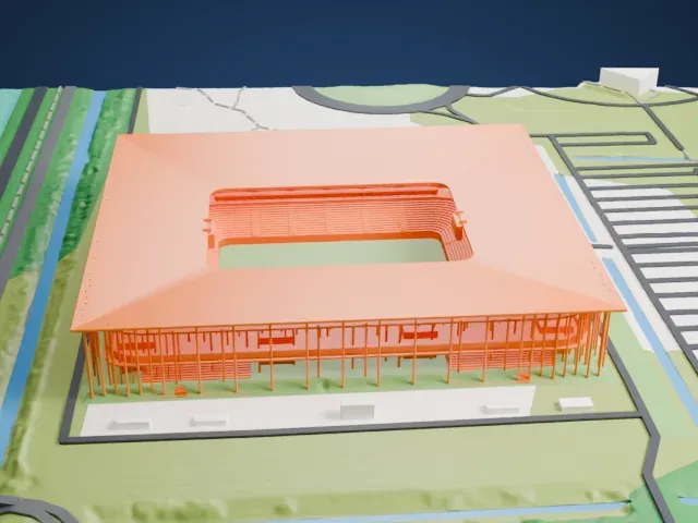 Stade Atlantique model, East view