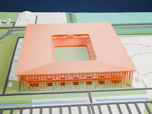 Stade Atlantique model, North view