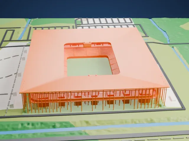 Stade Atlantique model, South view