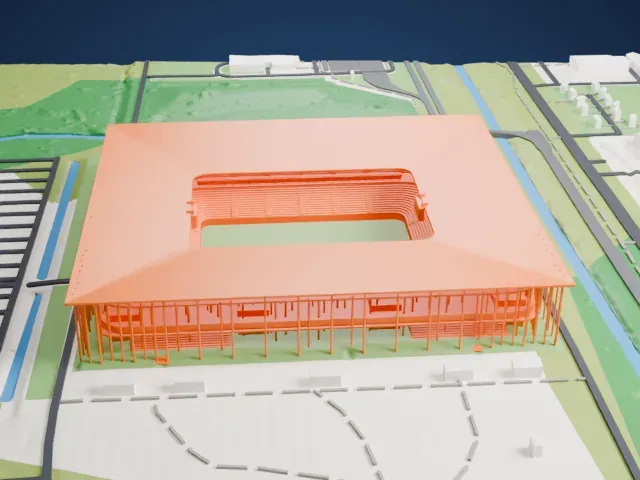 Stade Atlantique model, West view