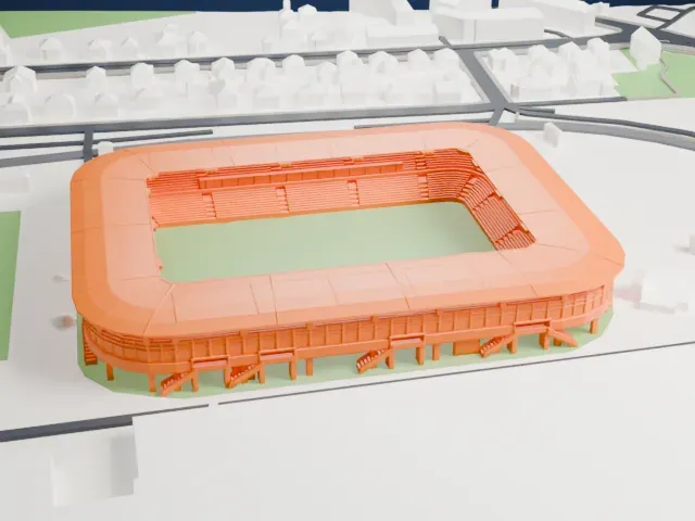 Stade Auguste-Bonal model, East view