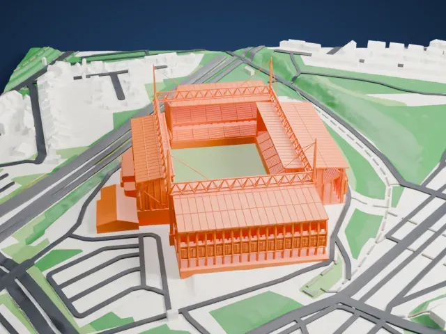Stade Bollaert-Delelis model, East view