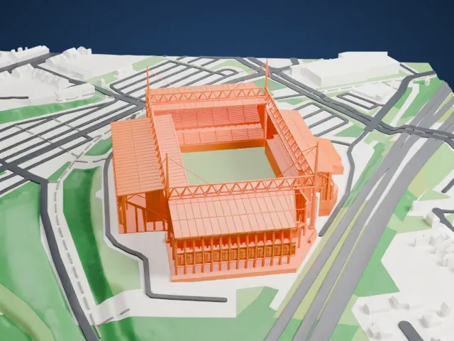 Stade Bollaert-Delelis model, West view
