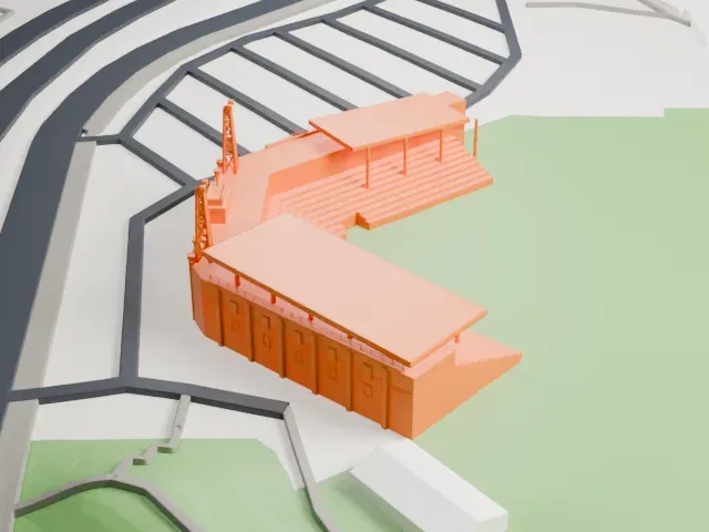 Stade Canac model, West view