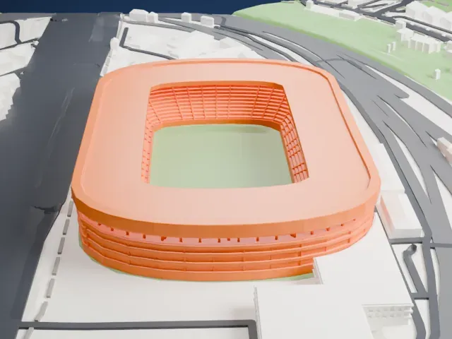 Stade de Genève model, North view