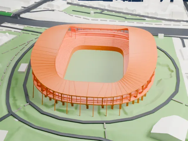 Stade de la Beaujoire model, North view
