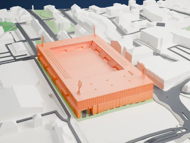 Stade de la Maladière model, East view