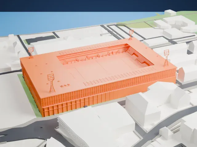 Stade de la Maladière model, North view