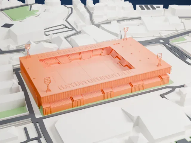Stade de la Maladière model, South view