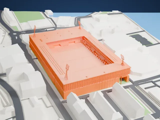 Stade de la Maladière model, West view