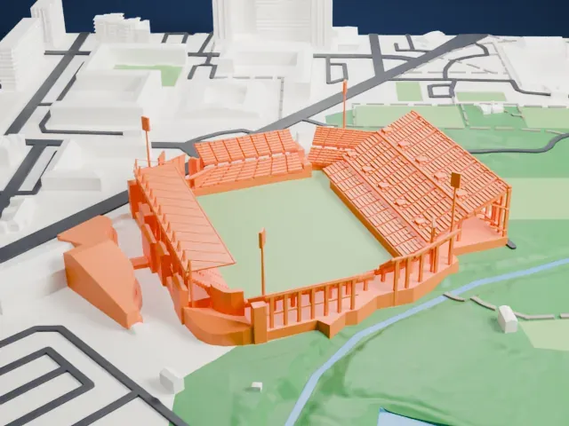 Stade de la Mosson model, West view
