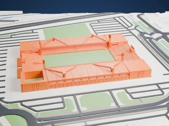 Stade des Costières model, North view