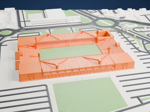 Stade des Costières model, South view