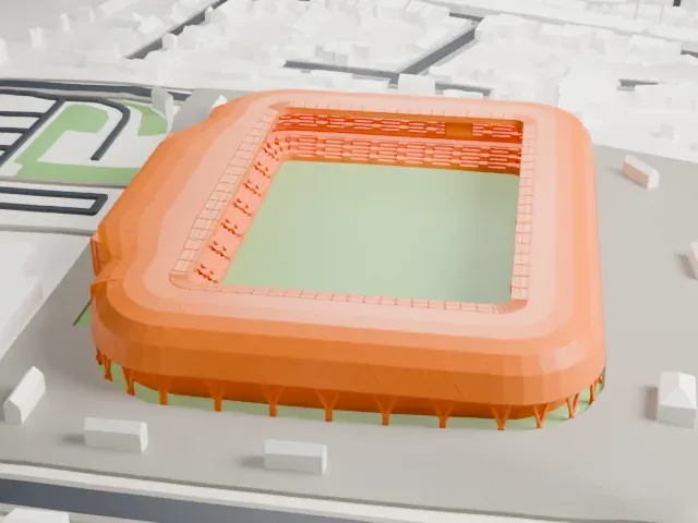 Stade du Hainaut model, South view