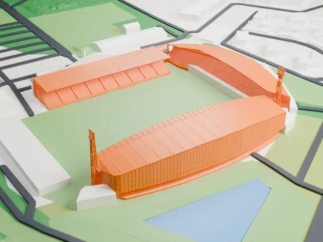 Stade du Hameau model, East view