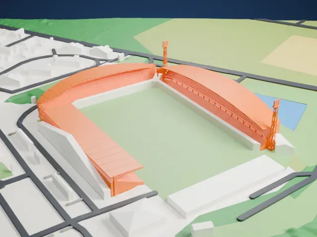 Stade du Hameau model, South view