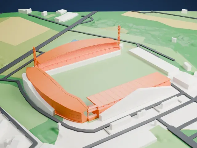 Stade du Hameau model, West view