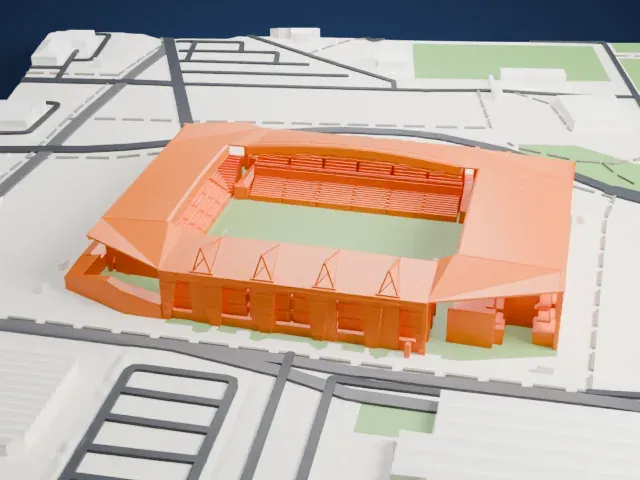 Stade Geoffroy-Guichard model, East view