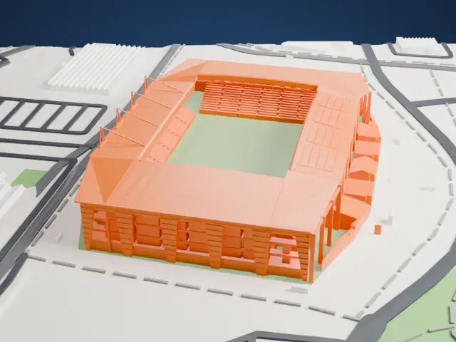 Stade Geoffroy-Guichard model, North view