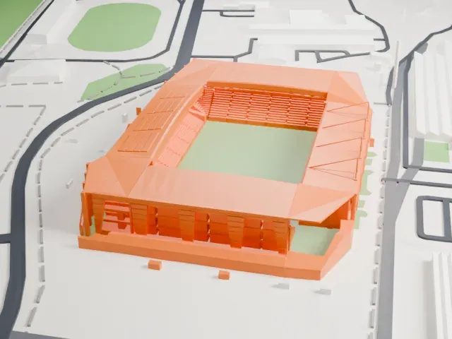 Stade Geoffroy-Guichard model, South view
