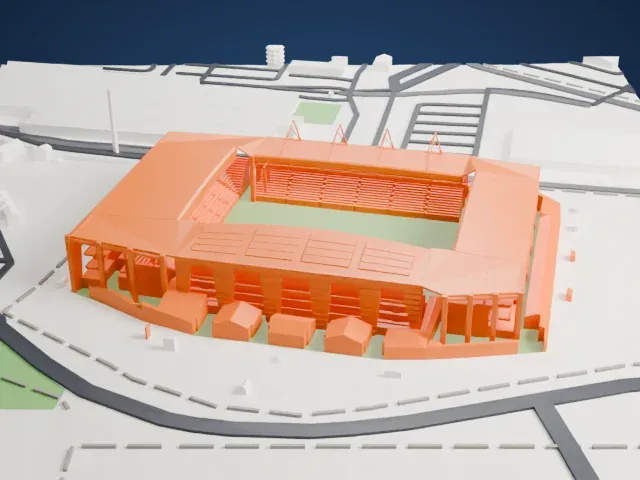 Stade Geoffroy-Guichard model, West view