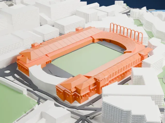 Stade Louis II model, South view