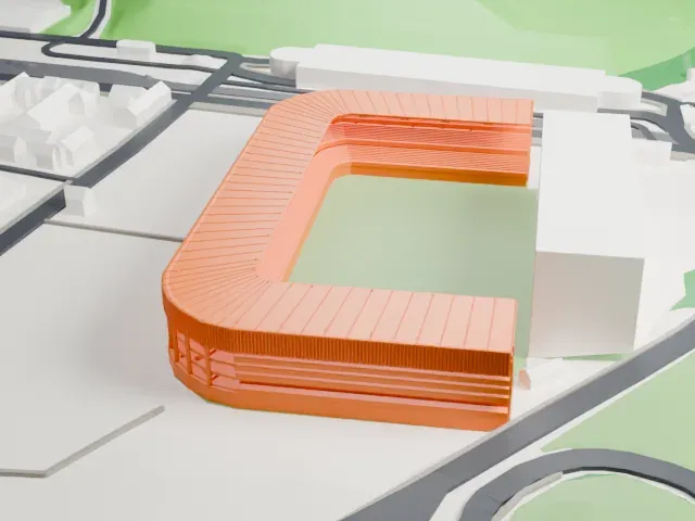 Stade Maurice Dufrasne model, South view