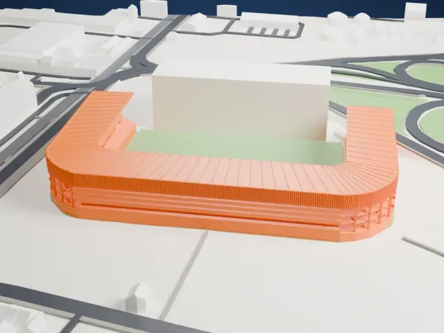 Stade Maurice Dufrasne model, West view