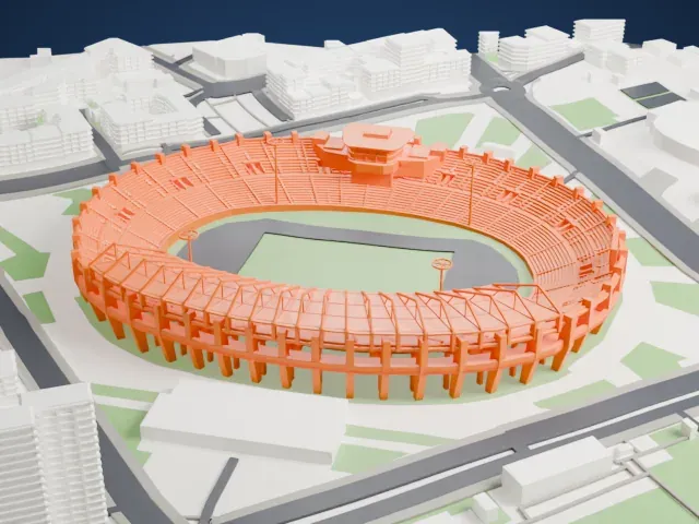 Stade Mohammed V model, West view